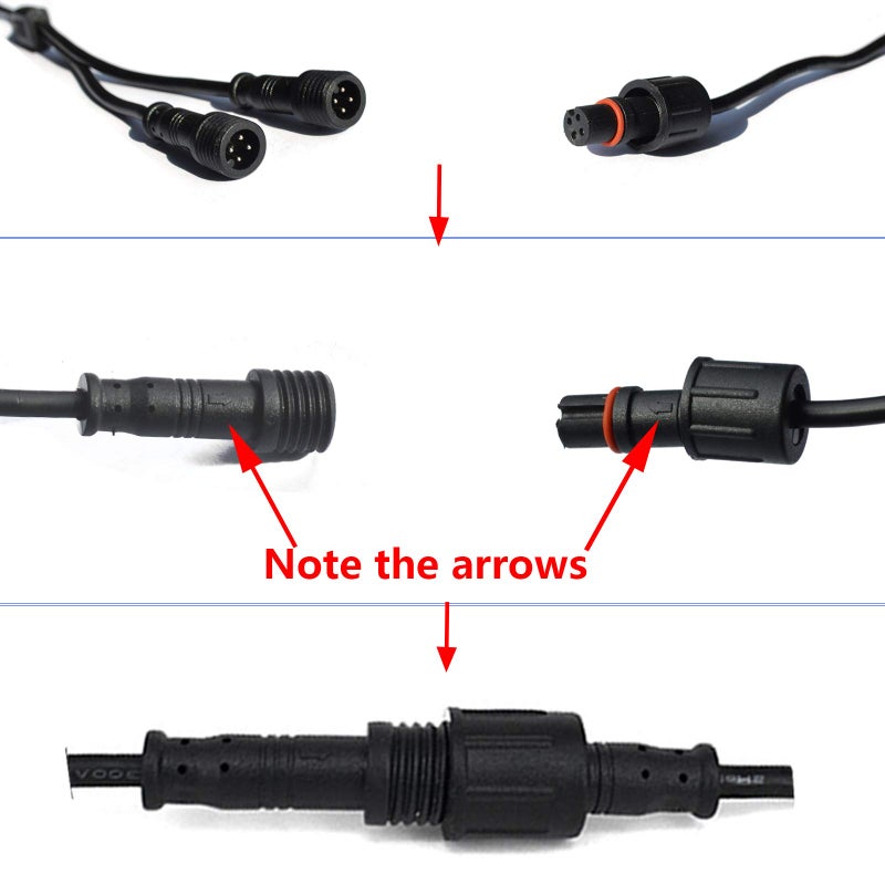 NBWDY Waterproof 1-4 Y Extension Cable Wire Cord Set for Neon LED Boat Drain Plug Underwater Light, Rock Light (1-to-4 Splitter Y Cable Extension Wire) - Image 4